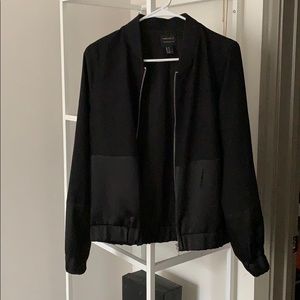 Black Bomber Style Jacket